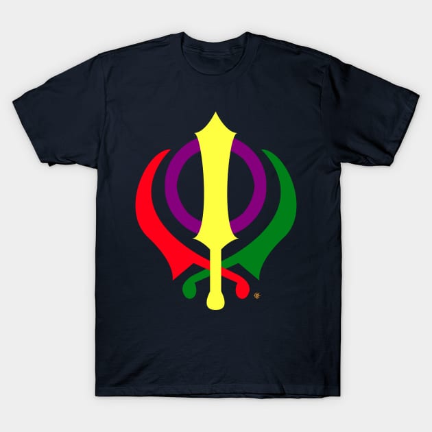 LGBTQ+ Khanda Sikh Love All T-Shirt by prezziefactory